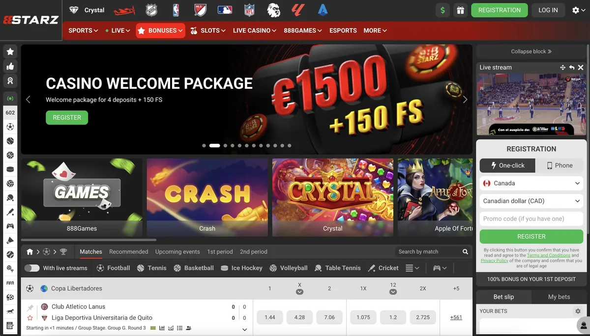 888Starz — crypto sports betting and casino