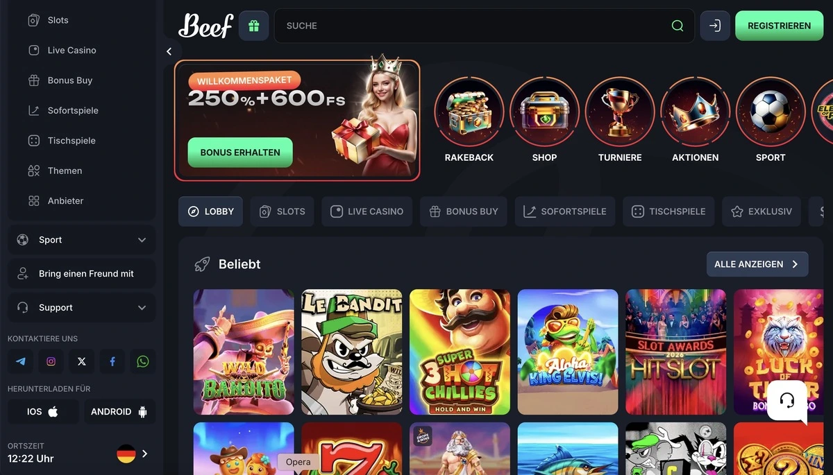 Beef Casino — KYC-freies USDT-Casino