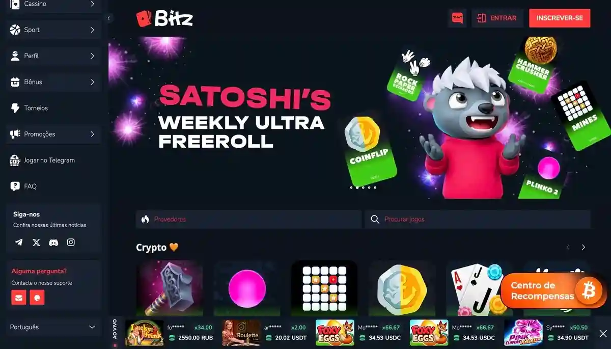 Bitz Casino — saques USDT quase instantâneos