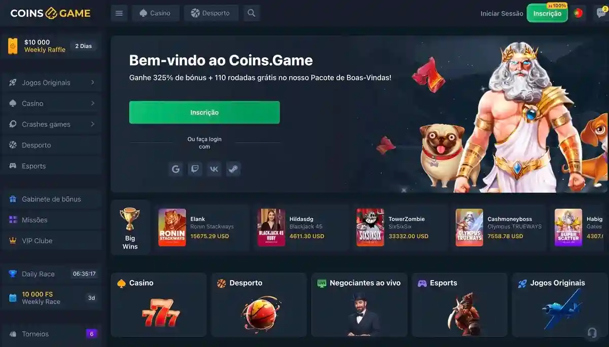 Coins.Game — saques USDT rápidos