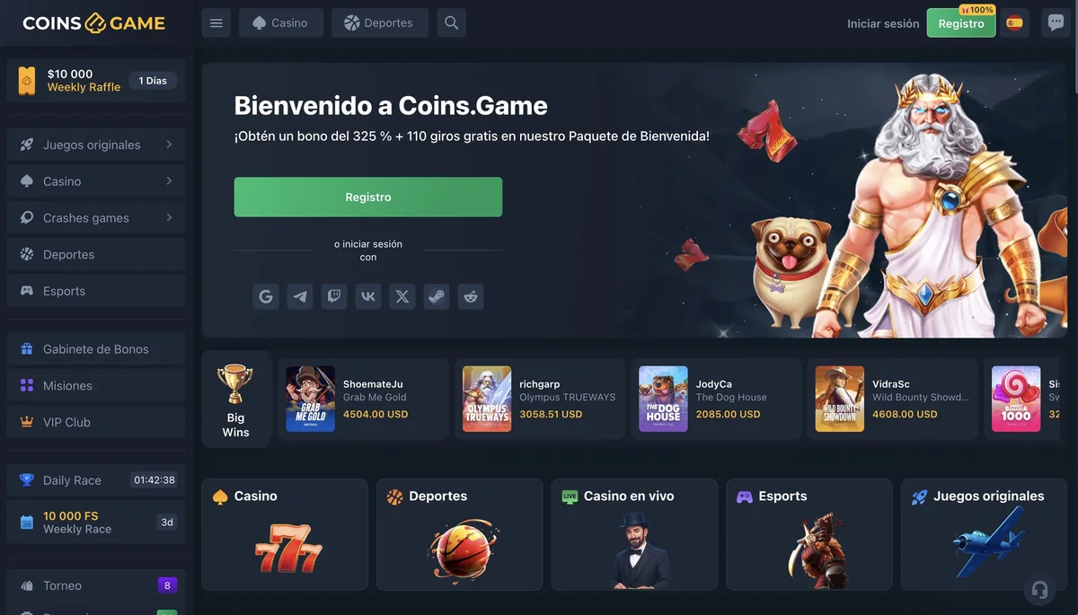 Coins.Game — pagos USDT rápidos