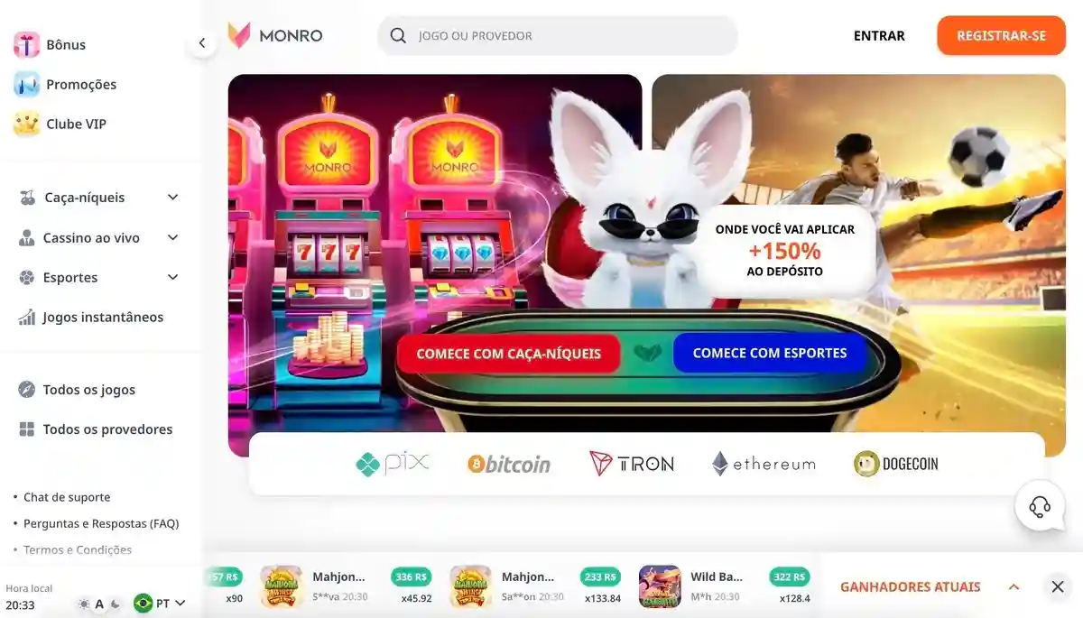 Monro Cassino — novo cassino USDT com foco em crash games